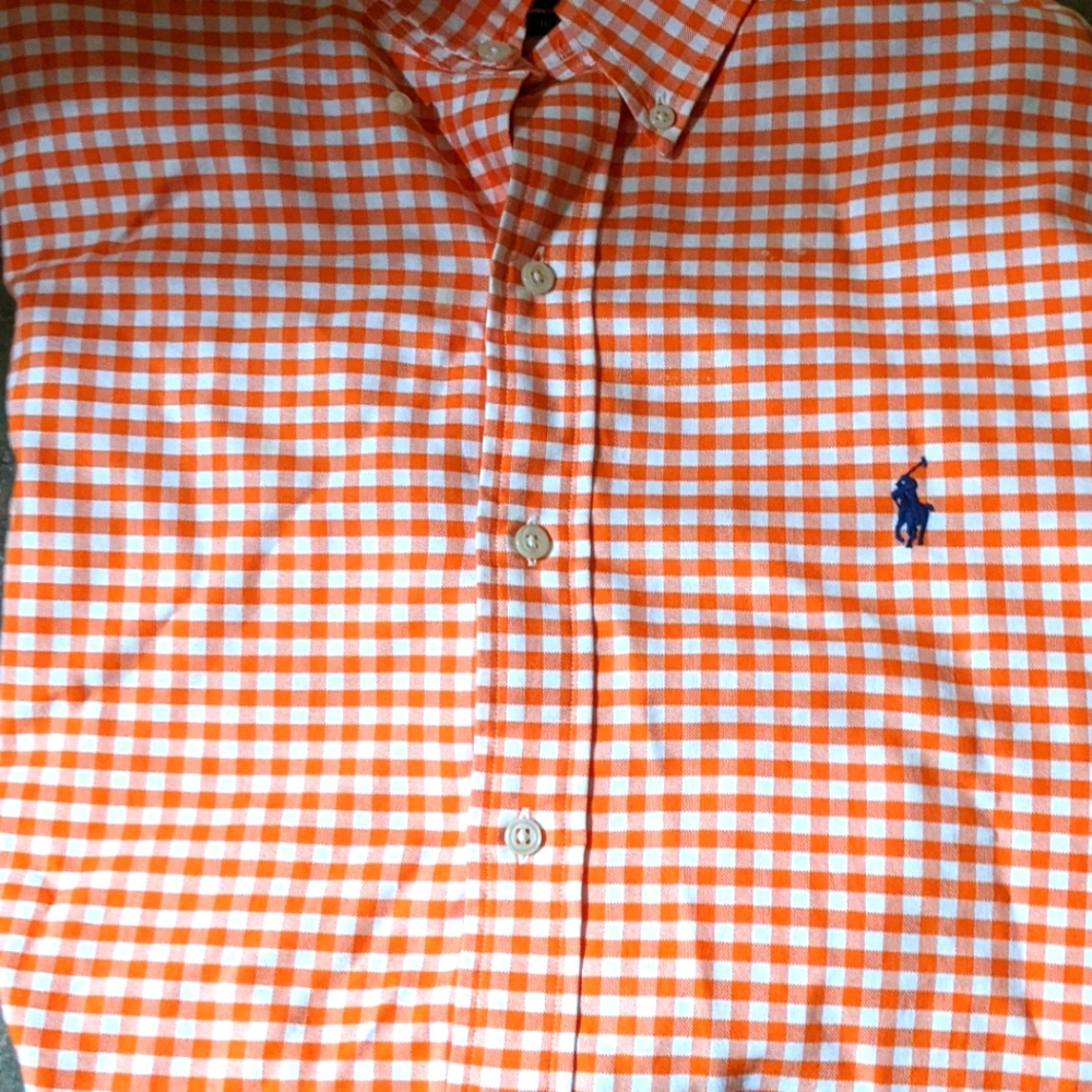 Polo orange gingham shirt
